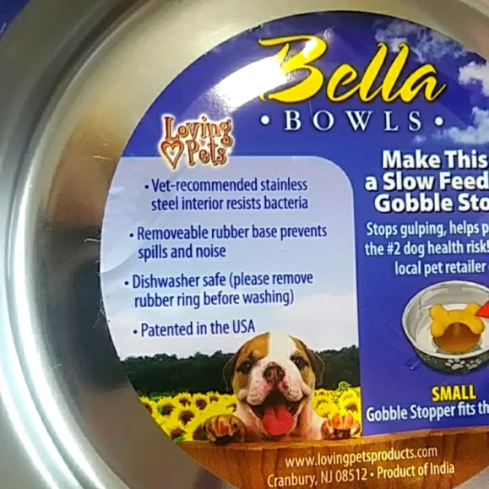 Loving Pets Bella Bowls stainless  Paw Prints Bowl Small